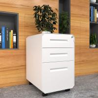 Armario Archivador con 3 Cajones, Cajonera de Oficina Móvil con Ruedas, Metalico Mueble Oficina Archivador con Cerradura y Llave para Carta/A4, Blanco, 51 x 40 x 64cm - details 1