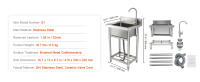 SucceBuy Fregadero utilitario de acero inoxidable, fregadero pequeño independiente de 1 compartimento con grifo y patas, 40,6 x 33 x 22 cm para garaje, restaurante, cocina, lavandería, certificado NSF - details 6