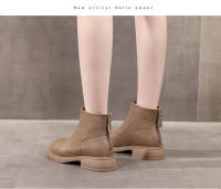 Botas Martin de piel de vaca de primera capa para mujer 2025 nuevas botas de plataforma para mujer botas cortas de otoño e invierno botas de cuero de tacón grueso para mujer. - details 1