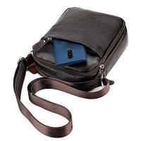 Bolso bandolera para hombre, piel auténtica de becerro, suave,bandolera cruzada de hombro, informal - details 2
