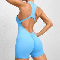 Conjuntos de Yoga de una pieza para mujer, ropa sin mangas, chaleco, mono corto de ejercicio, deporte, gimnasio, entrenamiento, Fitness, pantalones con espalda cruzada, 2025 - details 16