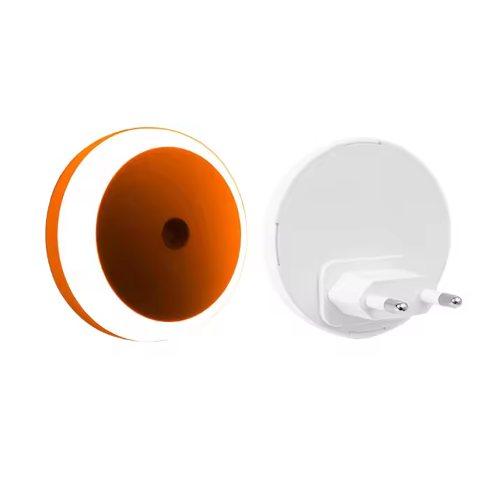 2pc LED Night Light Smart Night Sensor Round Plug in Wall Night Lamp Bathroom Home Kitchen Hallway Staireway Bedroom Nightlight - 1
