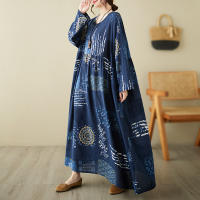 Vestido Vintage de Algodón de Manga Larga Talla Grande, Elegante y Suelto para Mujeres - details 34