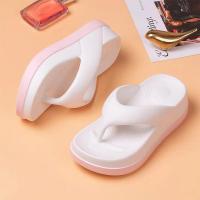 Chanclas de suela gruesa para mujer, sandalias de verano e interior, zapatillas de playa con aumento de altura de 5 cm - details 4