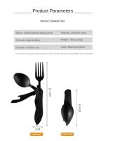 Equipo para acampar al aire libre, cucharas plegables portátiles de acero inoxidable, tenedores, cuchillos, abridores de botellas, juegos combinados, vajilla, - details 1