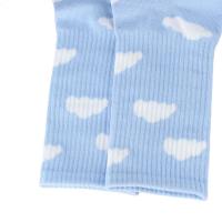 Calcetines de algodón con diseño de nubes dulces, cielo azul, estilo universitario, medias femeninas de estilo Ins, calcetines de tubo medio, estilo coreano - details 5