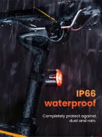 Luz trasera de freno inteligente para bicicleta, resistente al agua IP66, 6 modos de luz, lámpara trasera de alto brillo para poste de asiento/sillín/bolsa - details 9