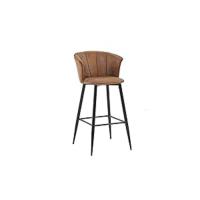COSY Juego de 2 Taburete de Bar con Respaldo, Apoyabrazos y Reposapiés Sillas Tapizados de Gamuza Vintage Industrial Asiento de 72 cm de Altura para Cocina, Bar, Comedor, Marrón - details 23