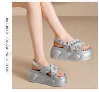 Sandalias Casuales de Moda para Mujer Nuevos Zapatos de Playa con Suela Gruesa y Cruzada con Estilo - details 9