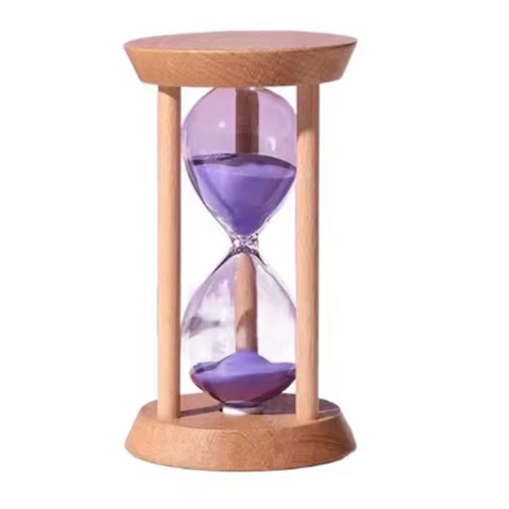 Reloj de arena de madera sin deformación para niños, cronómetro redondo de 1/3/5 minutos, duradero, 5 colores, conexión estable, juguete - 1