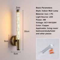 Lámpara de pared LED ahuecada minimalista moderna, lámpara de pared de fondo dorada para dormitorio, iluminación interior, nueva - details 2