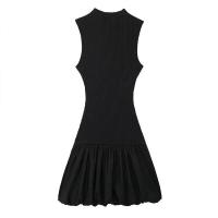 OUWU-Mini vestido de fiesta liso para mujer, Jersey sin mangas con cuello redondo y espalda descubierta, elegante, primavera y verano, 2024 - details 2
