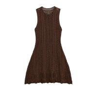 Vestido de punto sin mangas con cuello redondo, casual y versátil, falda corta, novedad de verano 2025, ropa de mujer - details 2