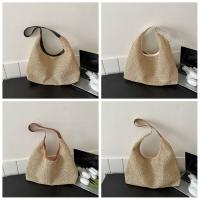 Bolso de paja tejido hecho a mano Simple, bolso de mano de estilo bohemio, bolso de rafia, bolsos de playa de gran capacidad para verano - details 0