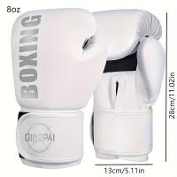 Par de guantes de entrenamiento de boxeo de 8oz/10oz para principiantes y boxeadores avanzados, guantes de boxeo duraderos de cuero - details 0
