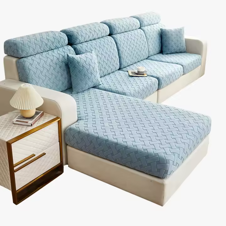 Coolazy-funda de cojín de Jacquard para asiento de sofá, cubierta gruesa para sala de estar, elástica, en forma de L, para sillón de esquina - 1
