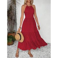 Elegante Vestido Rojo de Cintura Alta y Sin Espalda Estilo Retro Italiano 2025 - details 5