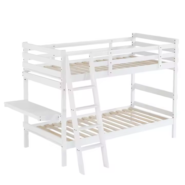 Cama de bunko para niños Litera Escalera de cuatro peldaños Diseño de valla segura Escritorio - 1