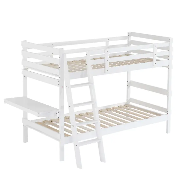 Cama de bunko para niños Litera Escalera de cuatro peldaños Diseño de valla segura Escritorio - 1