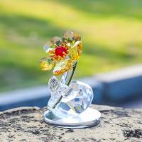 Nueva serie de plantas, estatua de flor de cristal, estatuilla, exquisita decoración de mesa, adorno de coche 3D hecho a mano, decoración del hogar - details 6