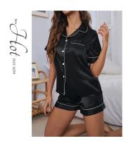 Conjunto de pijamas de satén para mujer, Tops y pantalones cortos con botones, traje de pijama de 2 piezas, ropa de dormir para mujer, ropa de descanso para verano - details 7