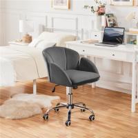 Silla de Trabajo Terciopelo Alcochoquera de Max Capacidad 136 KG con Ruedas Color Gris - details 1