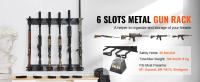 SucceBuy Gun Rack, montado en la pared interior. Vertical de 6 ranuras para rifle y escopeta. Metal resistente de 180 lb. Con acolchado suave - details 0
