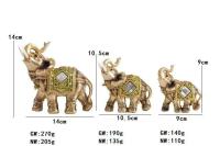 Escultura de estatua de Animal, Feng Shui de la suerte, accesorios de decoración del hogar, adornos de elefante de resina para oficina - details 0