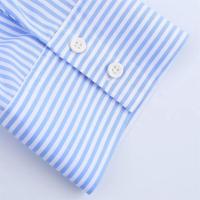 Vestido camisero casual a rayas con cuello de solapa y manga larga para mujer, verano 2025 - details 10