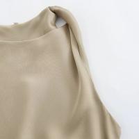 Vestido largo plisado sin mangas para mujer, prenda de seda con textura satinada, cuello redondo, elegante y a la moda - details 15