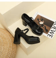 Nuevo temperamento francés tacones gruesos tacones altos zapatos de mujer - details 31