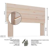 Gabo de Madera Rústico Vintage para Cama (145 x 44 cms.) Estilo Nórdico Crudo sin Pintar - details 71