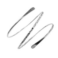 Pulsera superior con forma de espiral de remolino de bobina de Metal, brazalete de brazo Simple a la moda, brazalete ajustable para mujer y niña - details 6