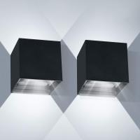 4 Piezas Aplique de Pared Interior/Exterior 12W Aplique Exterior Pared 3000K Blanco cálido Ángulo de haz Ajustable Negro Apliques Pared Led Impermeable - details 31