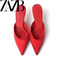 Zapatos de tacón alto de diseño minimalista con tiras puntiagudas de boca poco profunda y tacones altos ahuecados para mujer - details 7