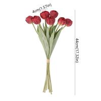 Ramas de tulipán artificiales de 7 cabezas, flor de tulipán de seda hecha a mano de tacto Real, flores falsas realistas, decoración del banquete de boda - details 0