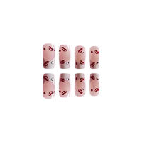 Uñas artificiales de cobertura total, manicura francesa de prensa larga, 24 piezas, con puntas blancas, para decoración de uñas - details 6