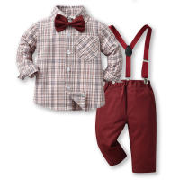 Conjunto de Niños de Estilo Coreano para Otoño Camisa de Algodón a Rayas de Varios Colores con Pantalones de Tirantes Moda de Playa para Mujeres - details 1