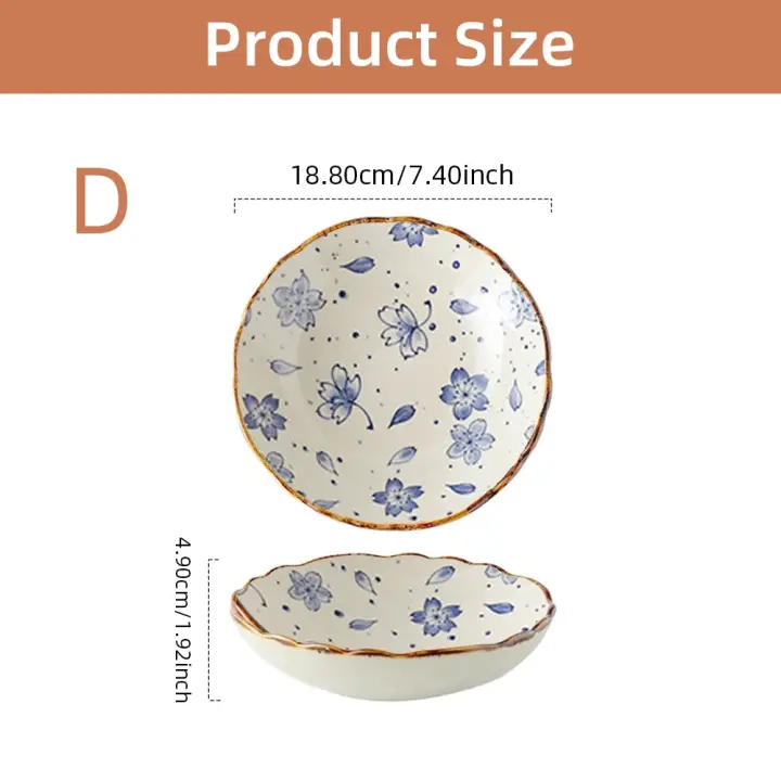 7.4inch Ceramic Dinner Plates Japanese Retro Deep Round Plate Dinner Plates Pasta Plate Kitchen Tableware Microwave Oven Bakware - 1