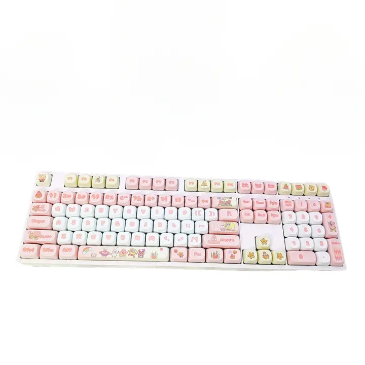 Bob Esponja SquarePants keycaps MOA altura PBT material sublimación caliente keycaps linda personalidad personalizada pequeño conjunto completo de keycaps (teclado no incluido) - 1