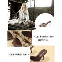 2025 moda europea y americana zapatillas de tacón alto de una palabra zapatillas casuales diarias para mujer zapatos de mujer de gran tamaño. - details 5