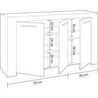 Taburete Moderno de Blanco Armario Auxiliar de Comedor Medidas 144cm x 42cm x 80cm - details 8