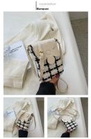 Bolso pequeño de estilo coreano con diseño de nicho para mujer, nuevo bolso para teléfono a cuadros a la moda, bolso cruzado de lana de verano, pequeño bolso cuadrado - details 21