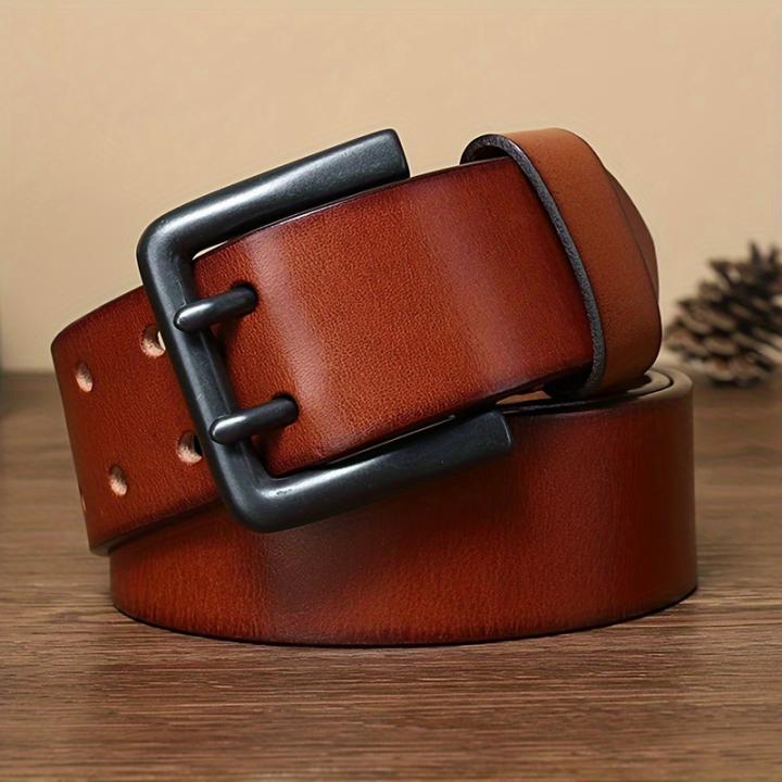 Cinturón Para Hombre - Hebilla De Aleación De Zinc, Diseño Minimalista, Ancho 3.3 Cm