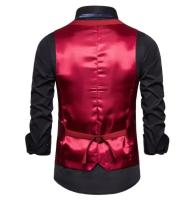 Chaleco de traje azul, chaqueta chalecos sin mangas de negocios para hombre, talla asiática S-6XL, chaleco para fiesta de boda, rojo, morado, negro y gris - details 13