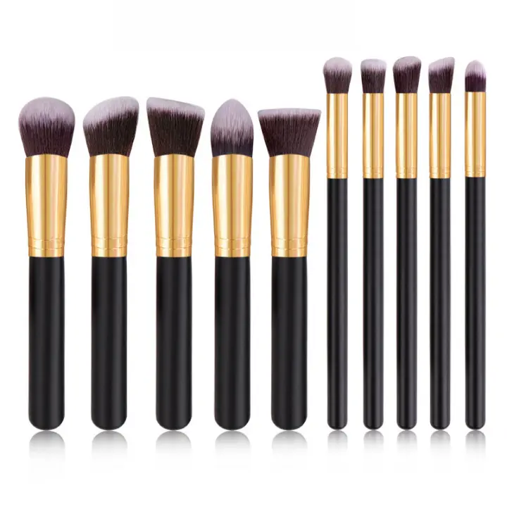 Brochas de maquillaje de alta calidad 10 piezas Kit profesional completo Cosméticos para mujeres con sombra de ojos y instrumentos de maquillaje - 1