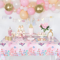 Mantel impermeable Primavera Verano mesa de mariposa al aire libre decoración de fiesta de feliz cumpleaños para niña - details 7