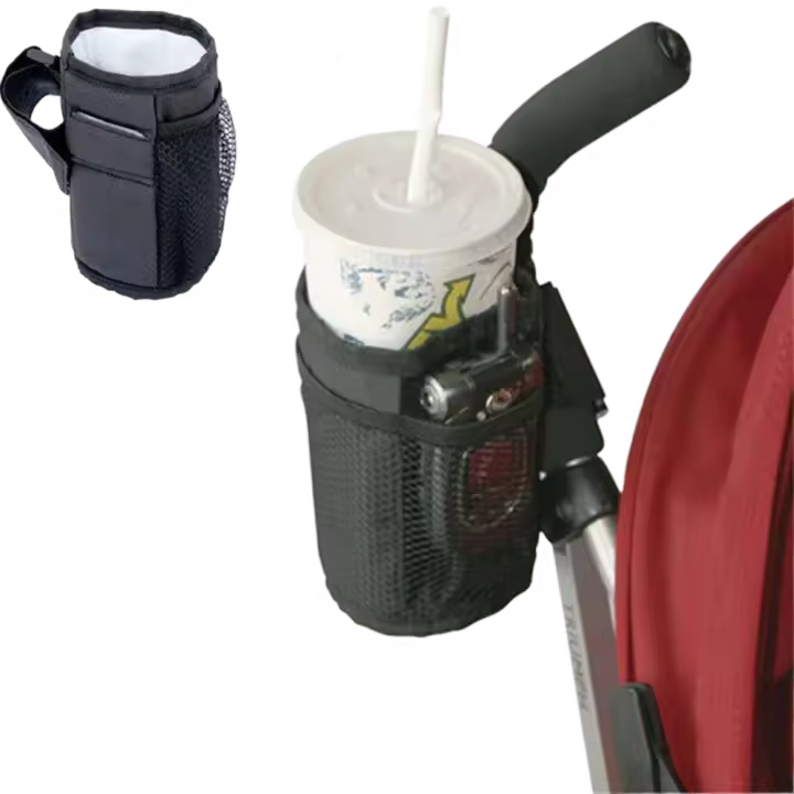 Soporte Universal para teléfono negro adecuado, portavasos para cochecito de bebé, portavasos para bebidas, accesorio para cochecito de bolsillo, portabotellas para cochecito - 1