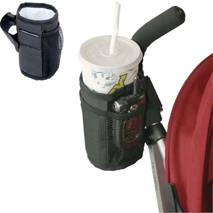 Soporte Universal para teléfono negro adecuado, portavasos para cochecito de bebé, portavasos para bebidas, accesorio para cochecito de bolsillo, portabotellas para cochecito - 1