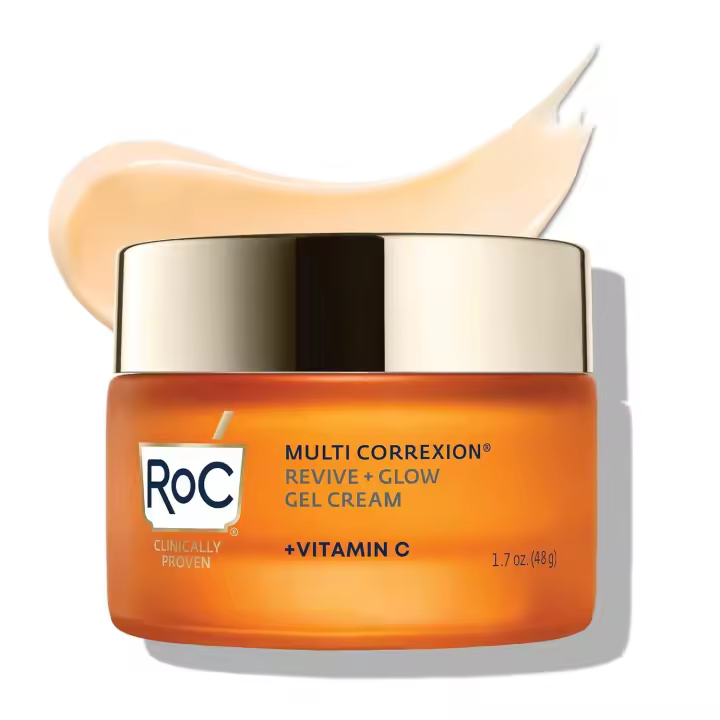 RoC Multi Correxion Revive + Glow 10% Vitamina C Blend Hidratante facial, crema en gel antienvejecimiento para un brillo instantáneo, cuidado de la piel hipoalergénico y sin aceite, 1.7 onzas (la embalaje puede variar) - 1